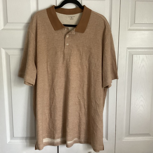 Lands' End Polo Shirt Mens 2XL XXL Pima Cotton Classic Casual Made in Peru Golf - Picture 2 of 12